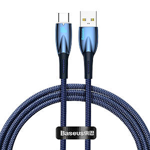 Кабель USB to Type-C 100W Baseus Glimmer Series 480Mbps 1м (CADH000403) Blue