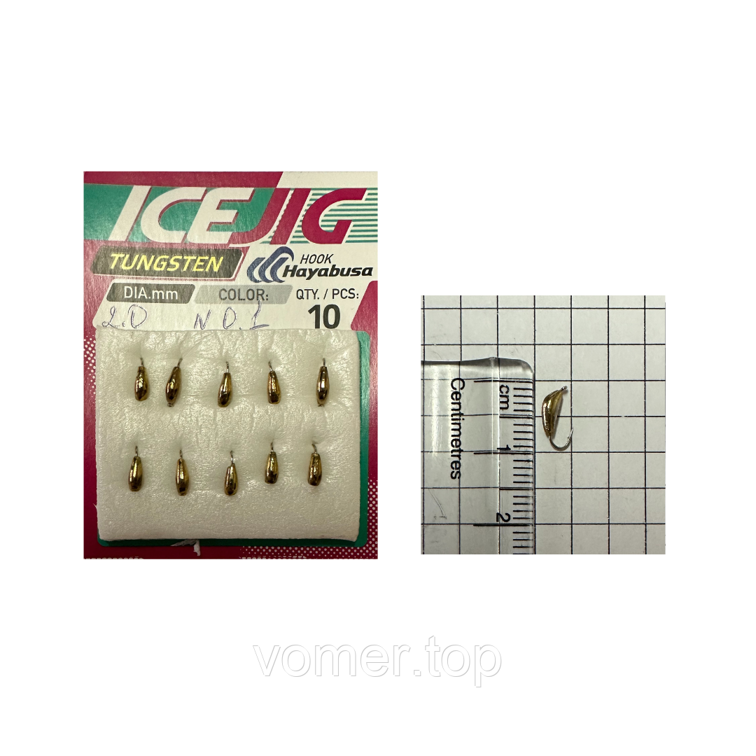 Мормишка Intech Ice Jig Рижский банан з петелькою 0,29г L-7мм(10шт) (№01 золото)