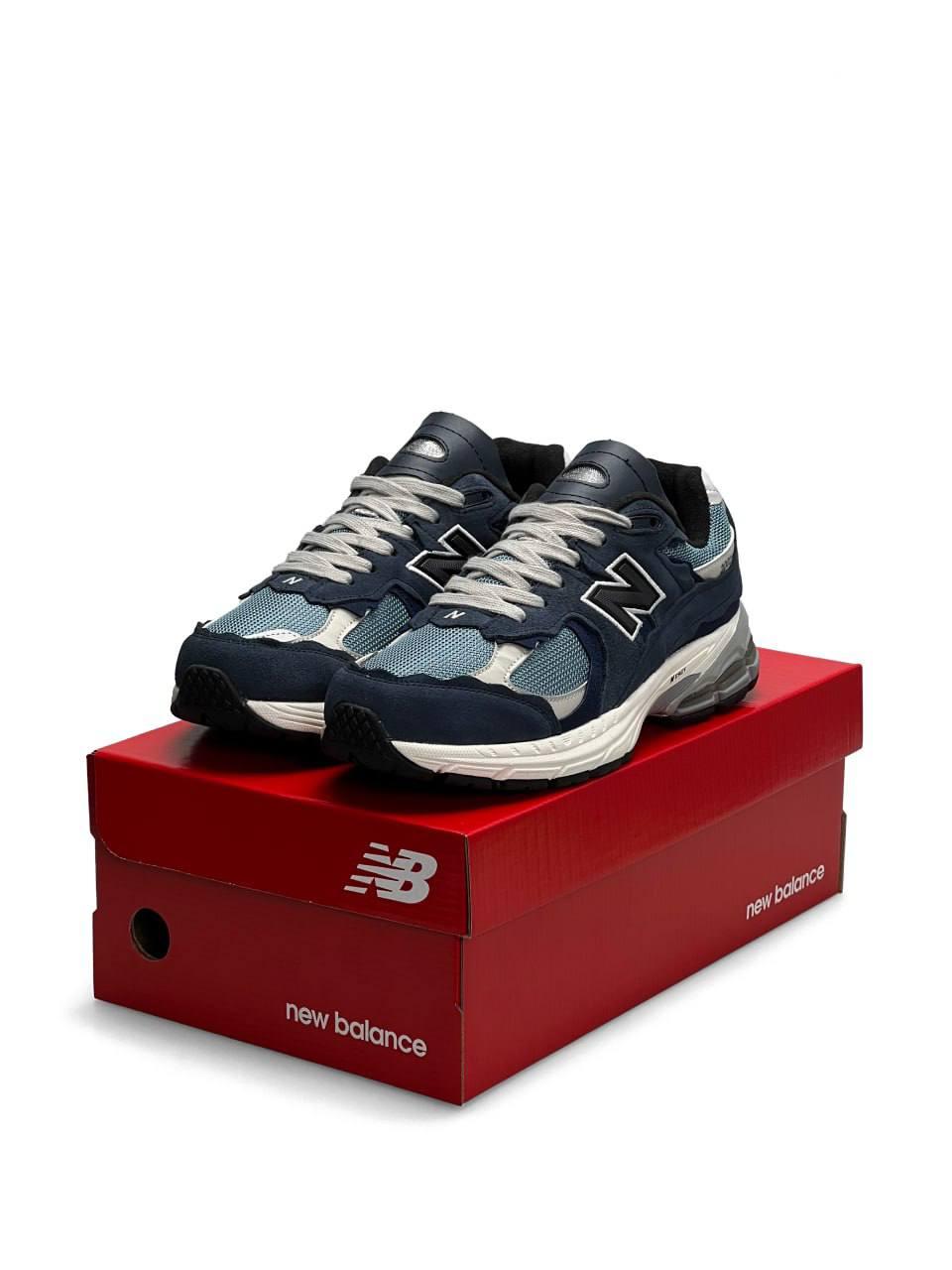 Чоловічі кросівки New Balance 2002R Navy Blue (Сині) Нью Баланс 2002Р натуральна замша сітка демісезон