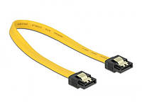 Кабель накопичувача Delock SATA 7p M M 0.2m прямий 6Gbps AWG26 Latch Gold жовтий (70.08.2808 ML, код: 7455601