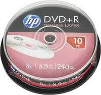 Диски DVD+R DL HP 8.5 gb 8 x 10 cake