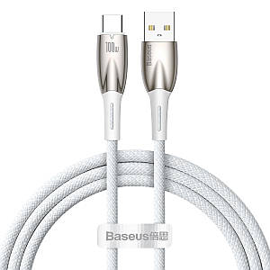 Кабель USB to Type-C 100W Baseus Glimmer Series 480Mbps 1м (CADH000402) White
