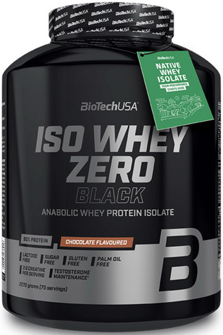 Спортивний сироватковий білок ізолят BioTech Iso Whey Zero Black 2,27 кг шоколад