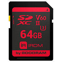 Memory card SD 64Gb GoodRAM IRDM SDXC V60 UHS-II U3 Retail (IR-S6B0-0640R11)