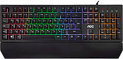 Клавіатура ігрова мембранно-механічна AOC GK200 Gaming RGB райдужна підсвітка USB