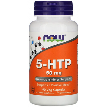 5 - гідрокситриптофан - NOW Foods 5-HTP 50 mg / 90 caps