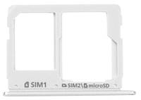 Держатель Sim-карты и карты памяти Samsung A310F Galaxy A3 2016/A510F/A710F белый на две Sim-карты