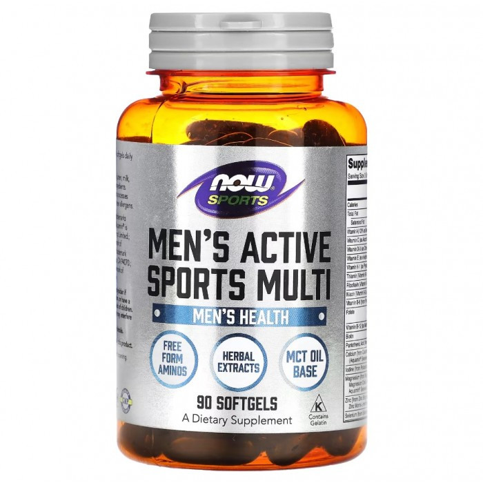 Вітаміни для чоловіків - NOW Foods men's Active Sports Multi / 90 Softgels