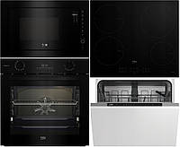 Комплект BEKO чорний BBIS17300BCS + BMGB25333BG + посудомийна машина 60 см