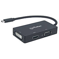 Док-станція USB3.1 Type-C --> HDMI/DVI-I/VGA Black Manhattan (152983)