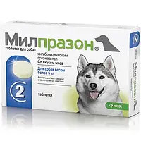 Таблетки KRKA Милпразон от глистов для собак весом более 5 кг, 12.5 мг/125 мг 1таб