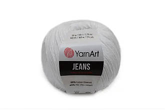 YarnArt Jeans, Супер білий №62