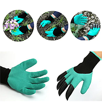 Перчатки для садовых работ garden genie gloves для огорода с когтями и работой с землей для дачи