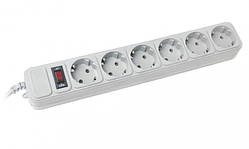 Мережевий фільтр 3,0м Gembird, 6 розеток, сірий (SPG6-G-10G)