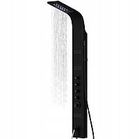 LED душова панель каскадний змішувач з виливом чорний + кутовий