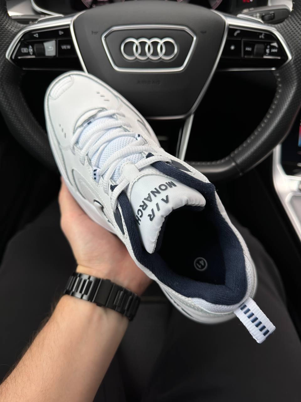 Кроссовки мужские Nіke Air Monarch 4 White Navy silver Найк Аир Монархи ...