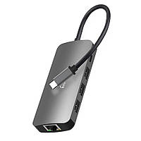 Док-станція USB3.1 Type-C --> HDMI/USB 3.0x3/RJ45/SD/MicroSD/PD 100W Hub Pro 8-in-1 Media-Tech (MT5044)