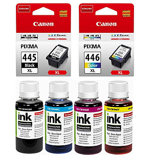 Картриджів Canon PG-445XL, CL-446 XL (8283B001) + Чорнило ColorWay CW-CW445/CW446SET01, фото 1