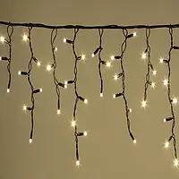 Гирлянда Xmas LED 200 3.3Line Short curtain Сосульки/Бахрома WW-2 10х1.5м теплый чёрный с соединителем