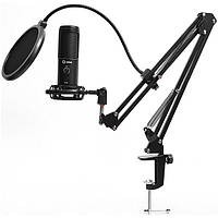 Игровой микрофон LORGAR Gaming Microphones, Black, USB condenser microphone with boom arm stand, pop filter,