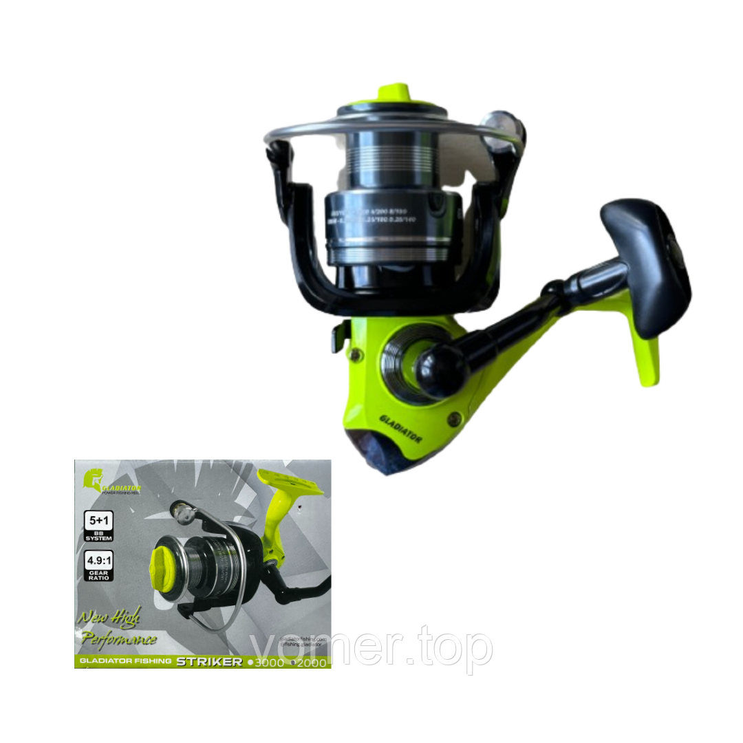 Котушка GLADIATOR 5+1 "STRIKER"4000 Металева шпуля / Моментальний стоп