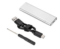 Зовнішня кишеня до M.2 на Type-C USB 3.1 (F) Gen2, 10 Gb/s, 2TB, B key NGFF Silver (S1013)