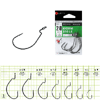 Гачки GURZA WORM 310 LE BN #1/0 5шт (10шт в уп)
