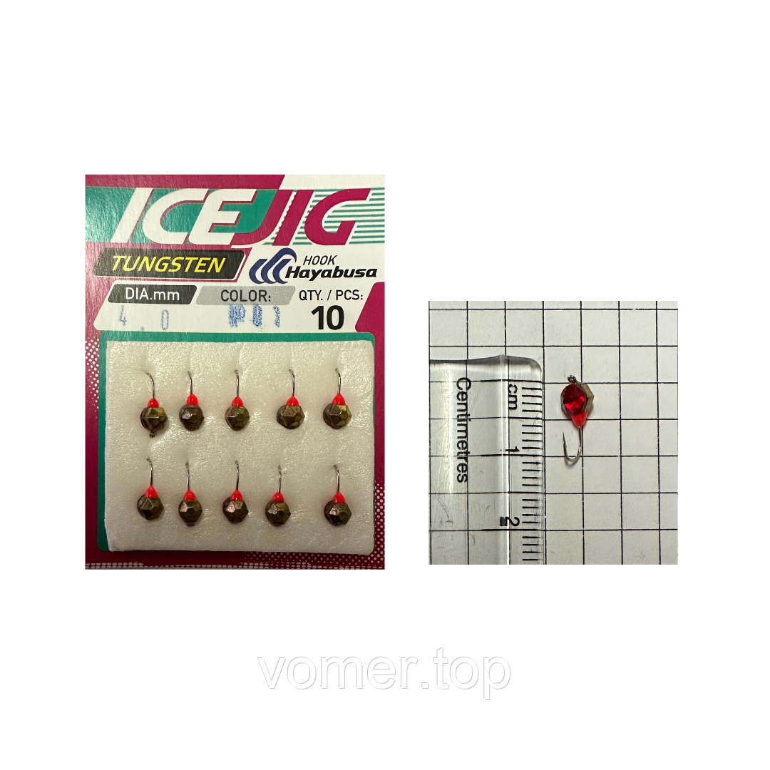 Мормишка Intech Ice Jig Напівкристал з петелькою 0,44г D-4мм (10шт) (№01 золото)