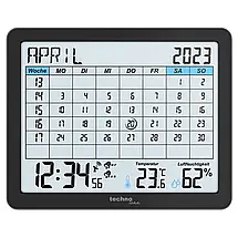 Електронний годинник-календар Technoline WT2600 Black | Радіоконтроль DCF77 | Термометр, Гігрометр, Будильник, фото 4