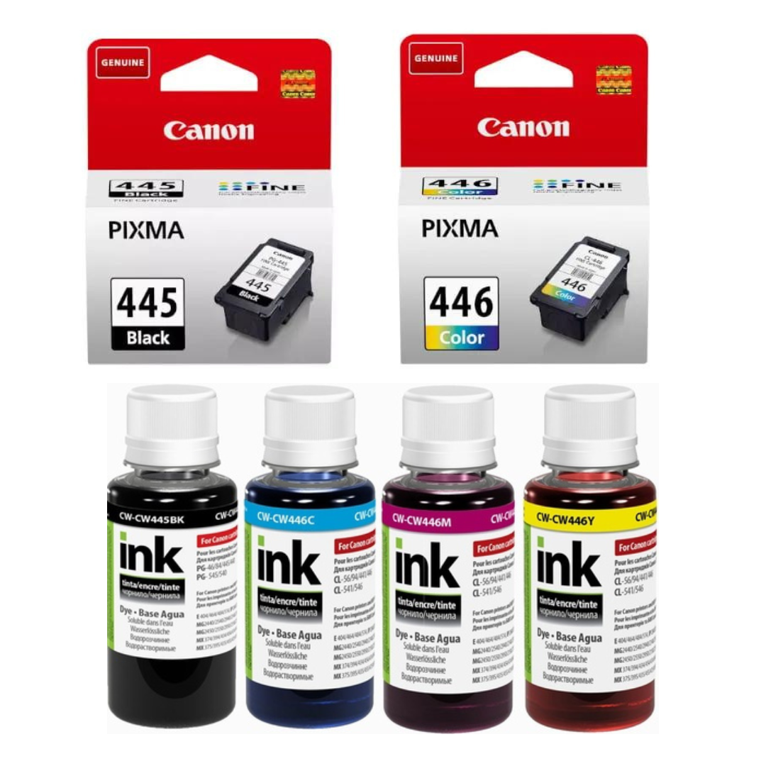 Картриджів Canon PG-445, CL-446 (8283B001) + Чорнило ColorWay CW-CW445/CW446SET01