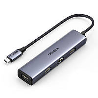 Хаб USB 3.2 Type C -> 4xUSB 3.2  Пасивний, 0.2м Сірий CM473 UGREEN