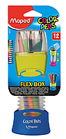 Карандаши цветные COLOR PEPS Flex Box, 12 цв., + раздвижной пенал, ассорти