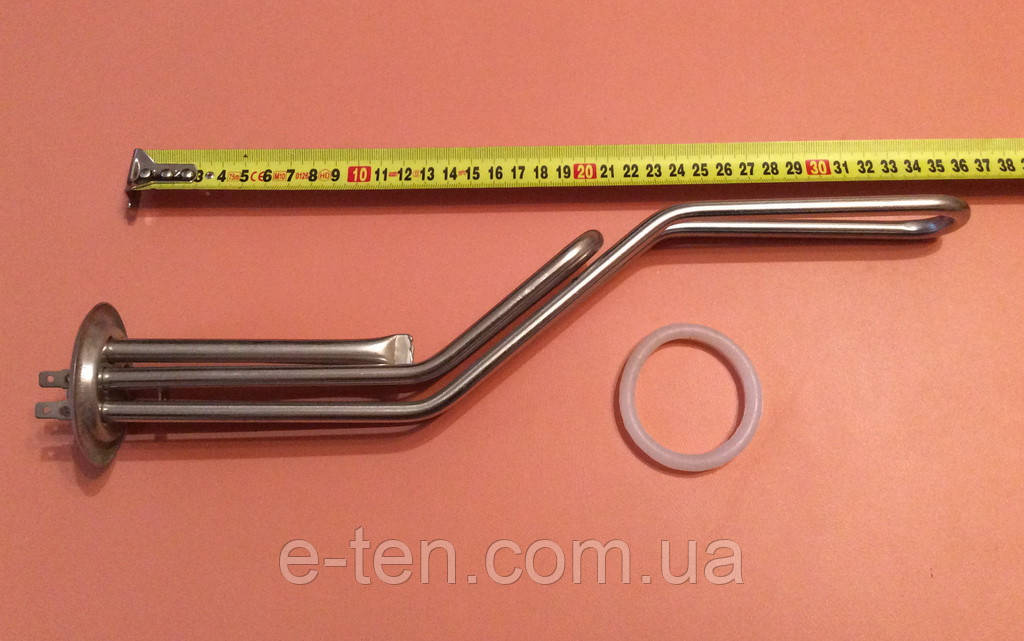 Тен нержавійка до бойлера Тһегmex RZL, RZB / 2000W / "Молнія" на фланці Ø63мм (з 2 трубками під термостати)