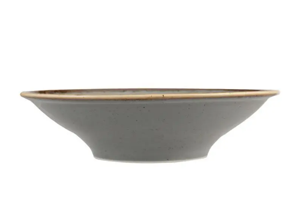 Салатник глибокий круглий Dark Grey порцеляновий 25 см Porland 368126/DG