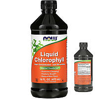 NOW Foods жидкий хлорофилл аромат натуральной мяты 473 мл без добавок Chlorophyll Liquid укрепление иммунитета