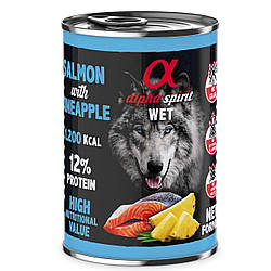 Alpha Spirit Salmon with Pineapple - Повнораціонний вологий корм з лососем та ананасами для дорослих собак 400 гр