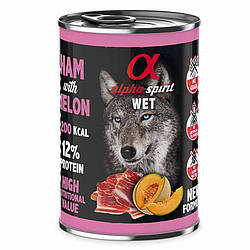 Alpha Spirit Ham With Melon - Повнораціонний вологий корм зі свининою та динею для дорослих собак 400 гр