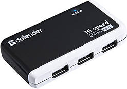 USB Hub Defender Quadro Infix 4-port USB2.0 пасивний, чорно-білий (83504)