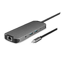 Док-станція USB3.2 Type-C --> HDMI/USB 3.2x2/RJ45/USB-C/SD/TF/PD 80W/Audio 9-in-1 DSC-901 CHIEFTEC (DSC-901)