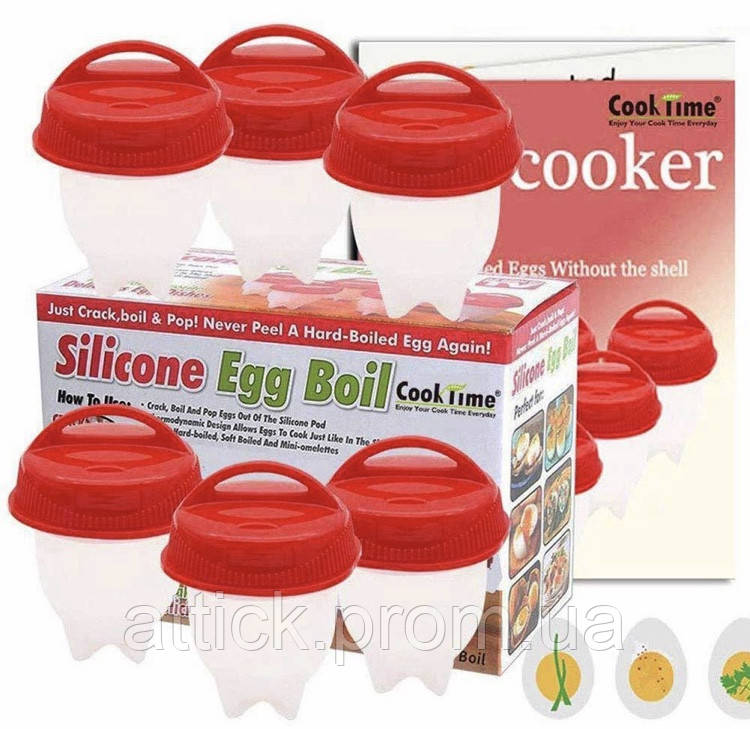 Силиконовые формочки для варки яиц без скорлупы набор из 6 штук Egg Boiler at - фото 3 - id-p2129696135