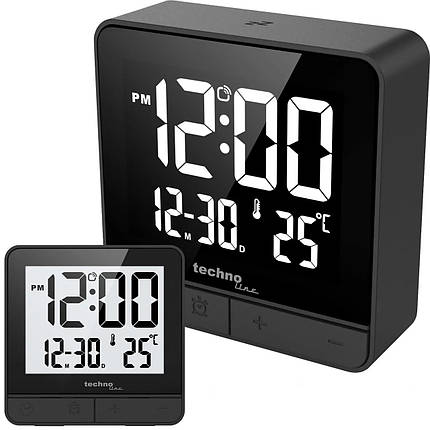 Настільний електронний годинник Technoline WT375 (Black), фото 1