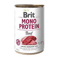 Корм Brit Mono Protein Dog Beef влажный монопротеиновый с говядиной для взрослых собак 400 гр