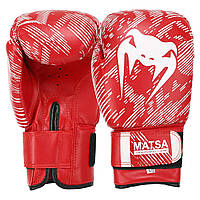 Перчатки боксерские Matsa искусственная кожа Красные 12 oz (MA-0033)
