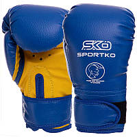 Перчатки боксерские детские Sportko искусственная кожа Синие 6 oz (PD-2-B)