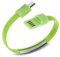 Кабель-браслет micro USB 2.0, зелений RTL (S0609)