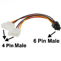 Кабель живлення для відеокарти  6-pin to 2x4-pin F Molex (S0111)