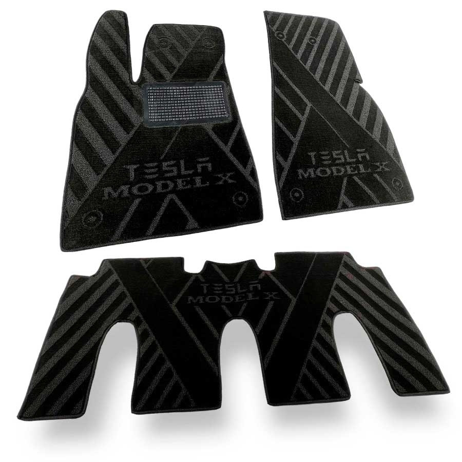 Автокилимки ворсові в салон TESLA Model X (7 місць) комплект текстильних килимків для автомобіля