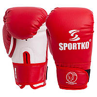 Перчатки боксерские Sportko искусственная кожа Красные 12 oz (PD-2-М)