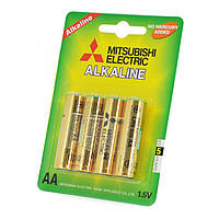 Батарейка AA/LR06, 1.5V, Лужна, Mitsubishi, Card/4pcs (MS/LR6/4BP)