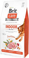 Беззерновой корм для кошек живущих в помещении Brit Care Cat GF Indoor Anti-stress с курицей 7кг